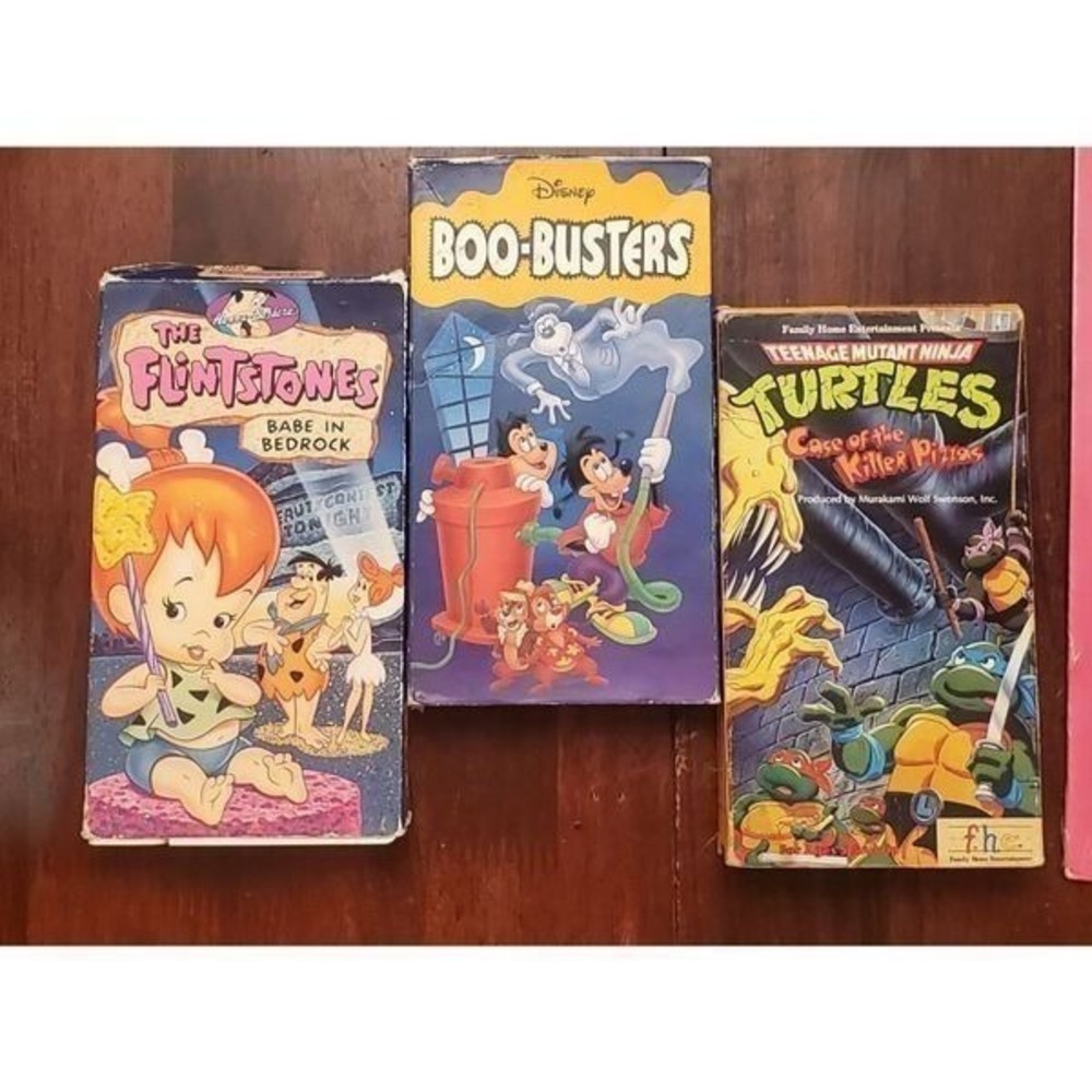 Lot‎ of 3 Vintage VHS Tapes The Flintstones Boo Busters TMNT